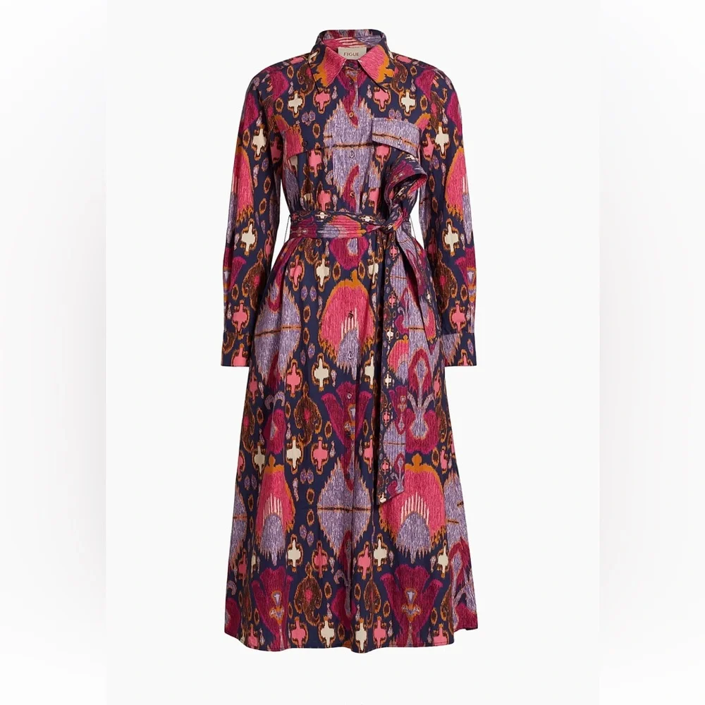 Figue Bassa Printed Midi Shirtdress size small
NWOT - Picture 5 of 16